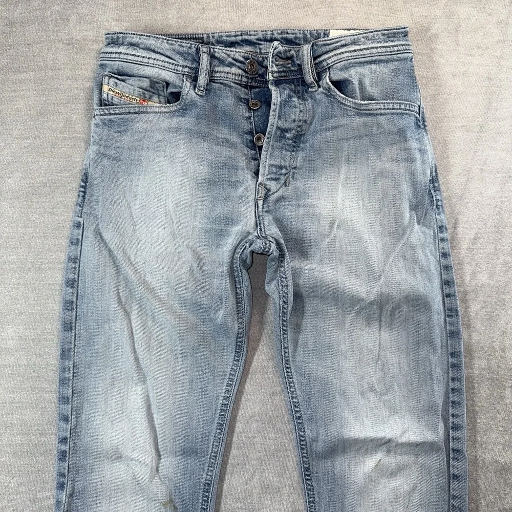Diesel Jeans Men 28x32 Blue Tazy Slim Carrot Stretch‎ Light Wash Skater 008L5